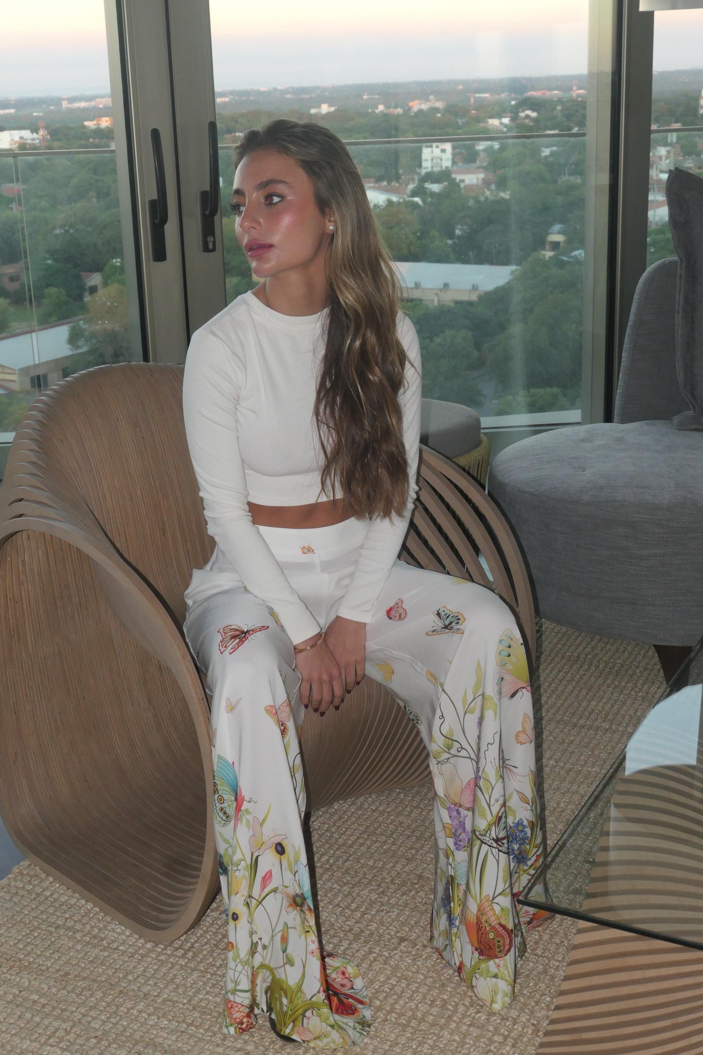Mimosa Wide-Leg Pants White Emily in Paris Collaboration