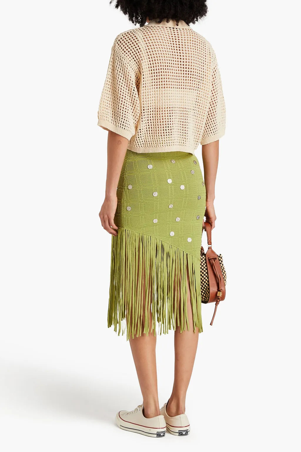 Fringed Knit Skirt